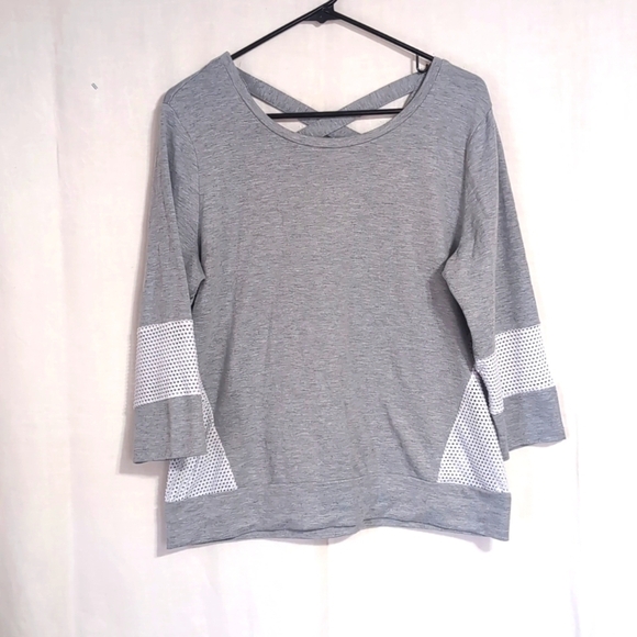 RBX Grey Half Sleeve Mesh Panel Sweatshirt Size Large - Picture 1 of 5